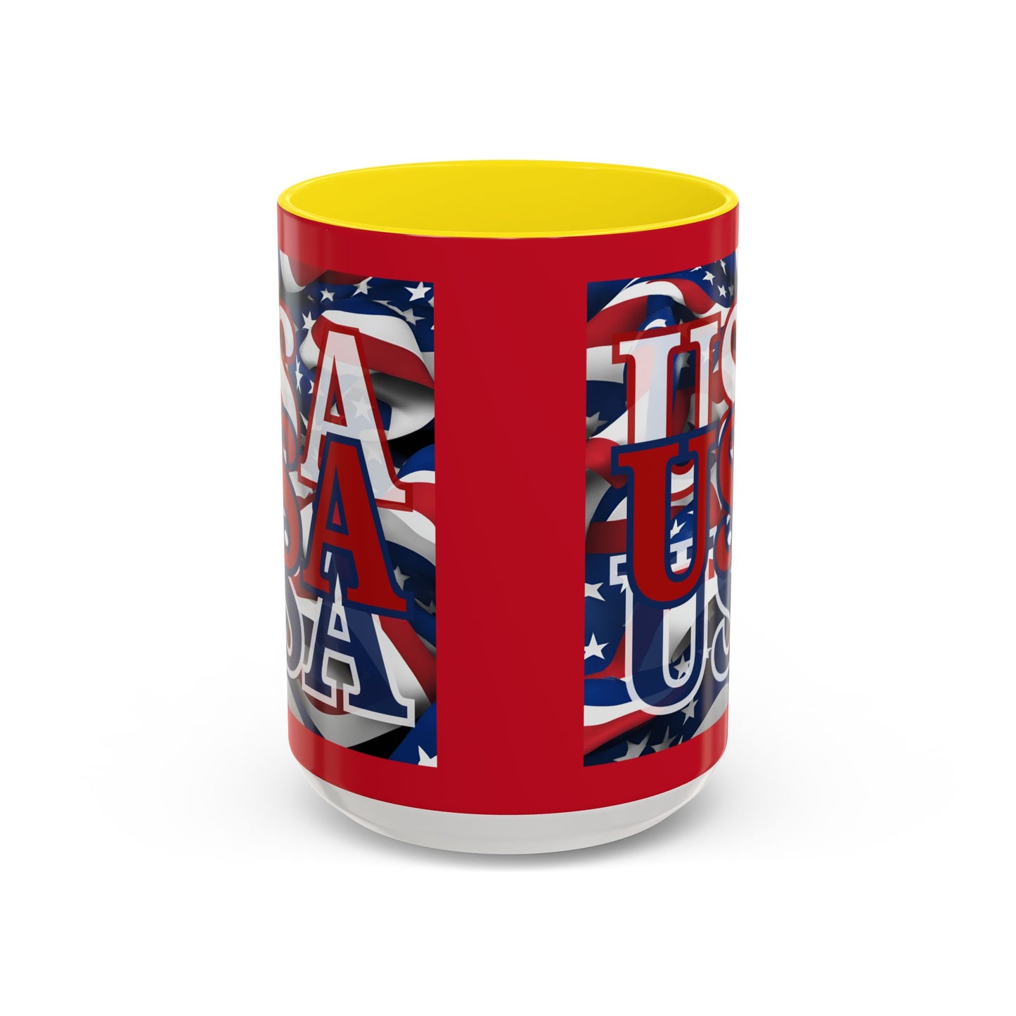 USA Red font Center Patriot Red Accent Mug by theGreenDragonTavern.shop
