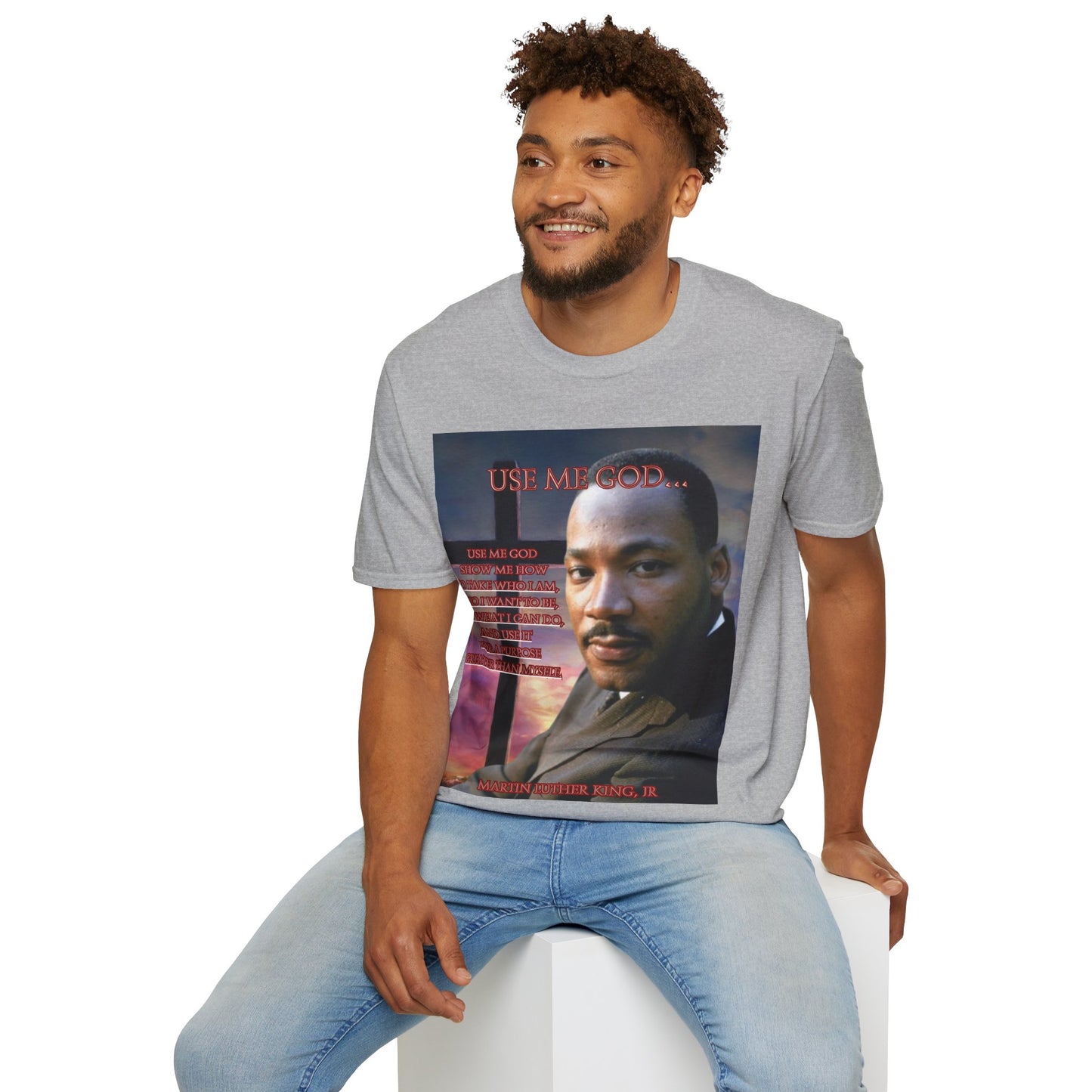 Use Me God, MLK Jr Light colors Unisex T-Shirt by theGreenDragonTavern.shop