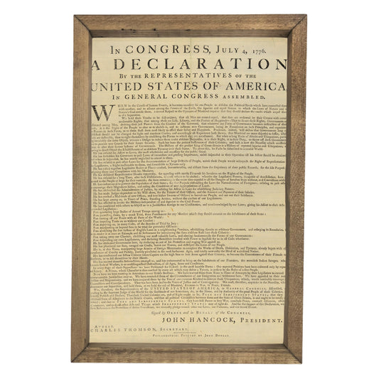 Declaration of Independence Framed Art