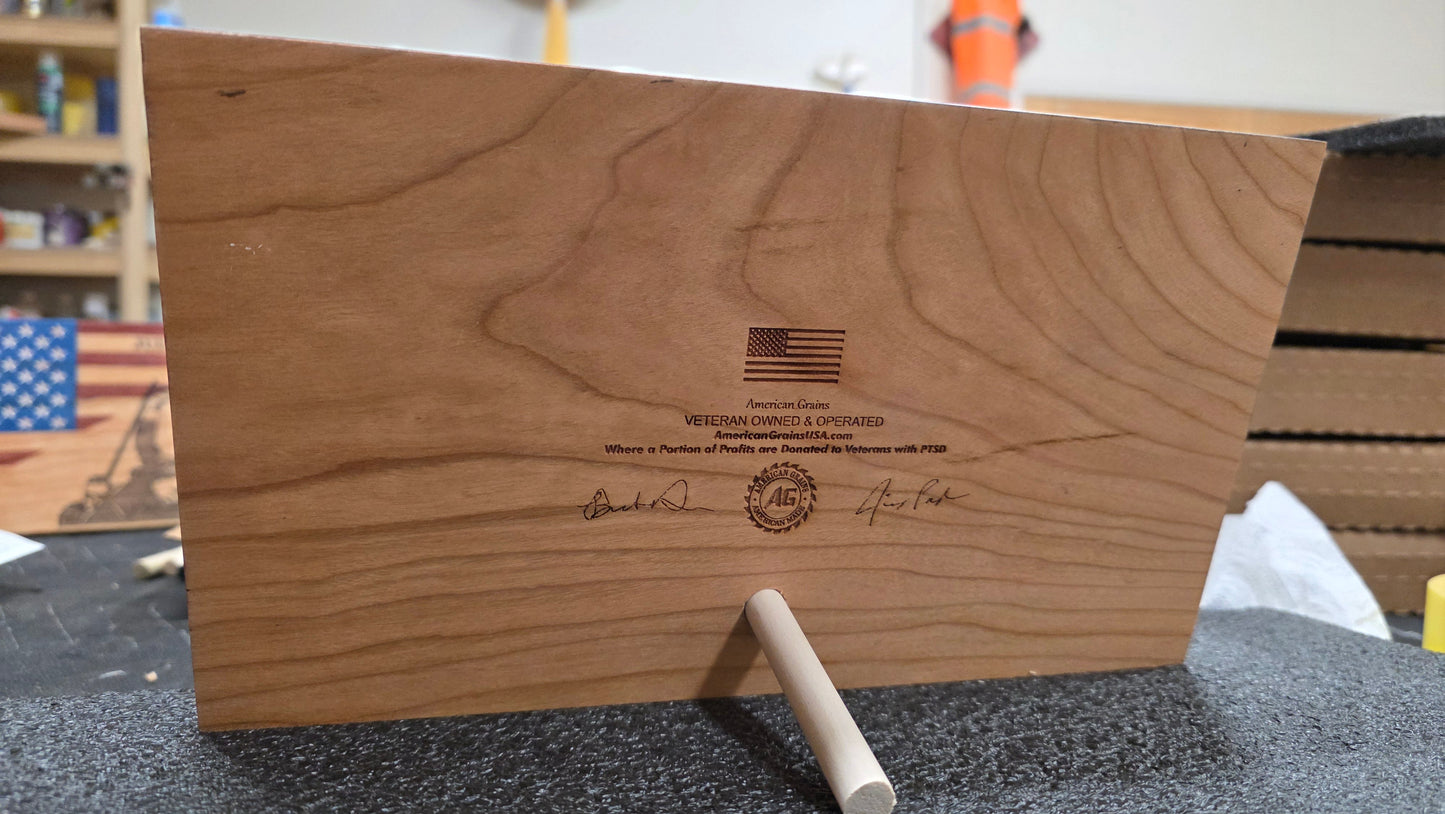 Coast Guard Handcrafted Wooden Desktop Flag – Made by U.S. Veterans