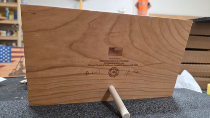 Air Force Handcrafted Wooden Desktop Flag – Made by U.S. Veterans